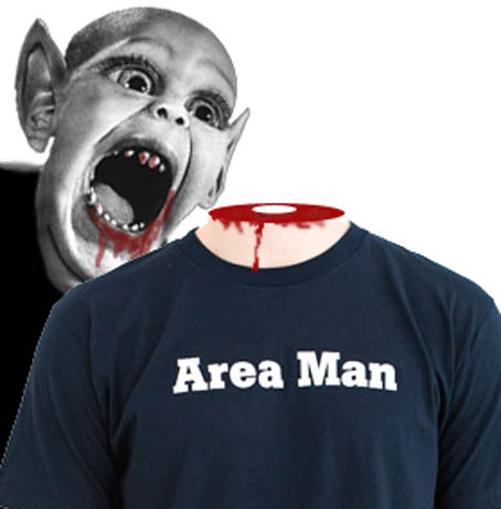 Bat Boy of Weekly World News Mauls The Onion’s Area Man