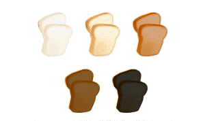 In a 36-DD study, kids most often chose the dark toast as the "bad" toast