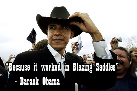 If Website Not Fixable 2nd White House Being Constructed to Hide Obama, "It worked in Blazing Saddles," —Barack Obama