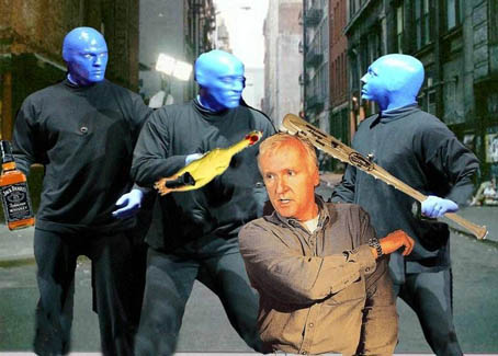 Blue Man Group Works over James Cameron