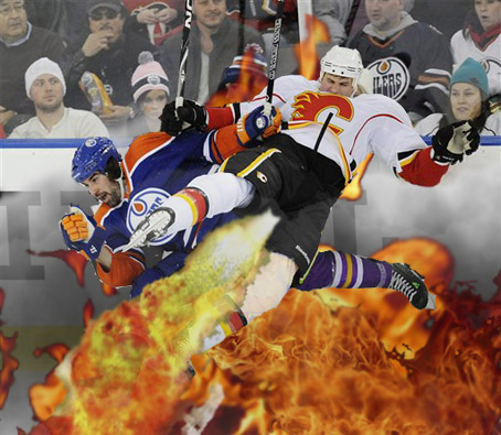 Flames/Oilers Hockey Check Causes Deadly Explosion