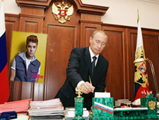 A Confused Putin Pardons Justin Bieber