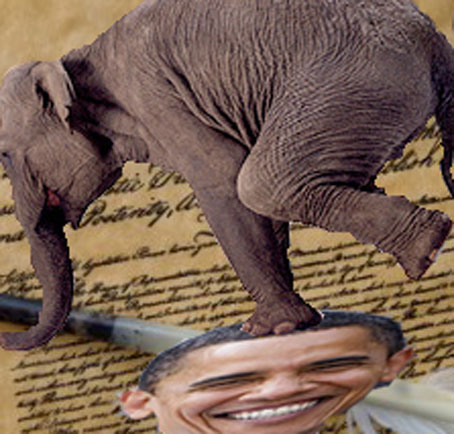 Republican elephantism stomps Obama