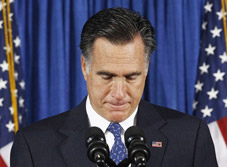 Romney Holds Moment of Silence for His Presidential Aspirations