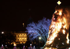 Obama Torches National Tree with Flare Gun